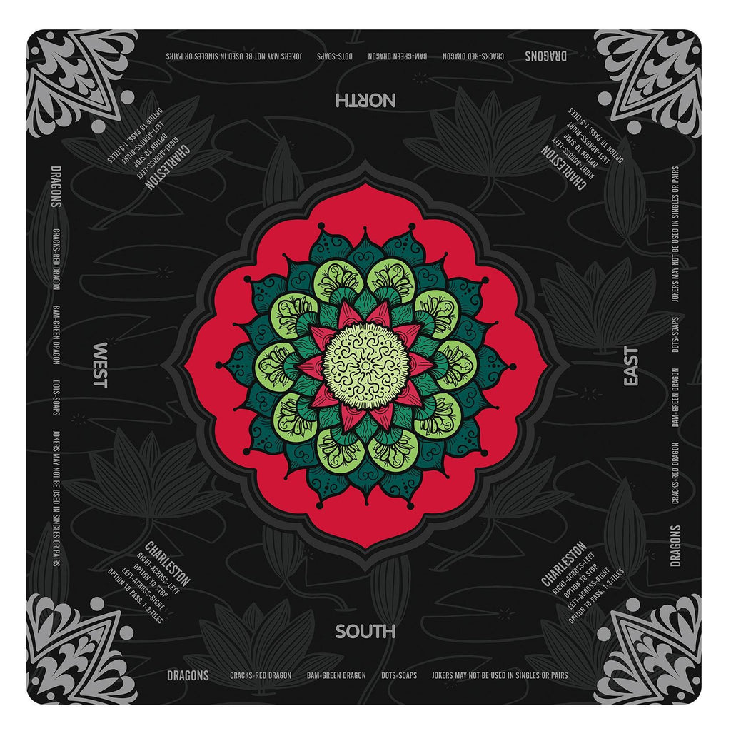 Mandala Mahjong Mat with Instructions, NMJL Play Mat with Charleston Rules, Mahjong Accessories