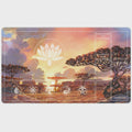 Lotus Flower MTG Mat | Scenic Savanna Art Playmat | 5 Color Mana Zone Layout | Magic The Gathering Commander Surface | TCG Magic
