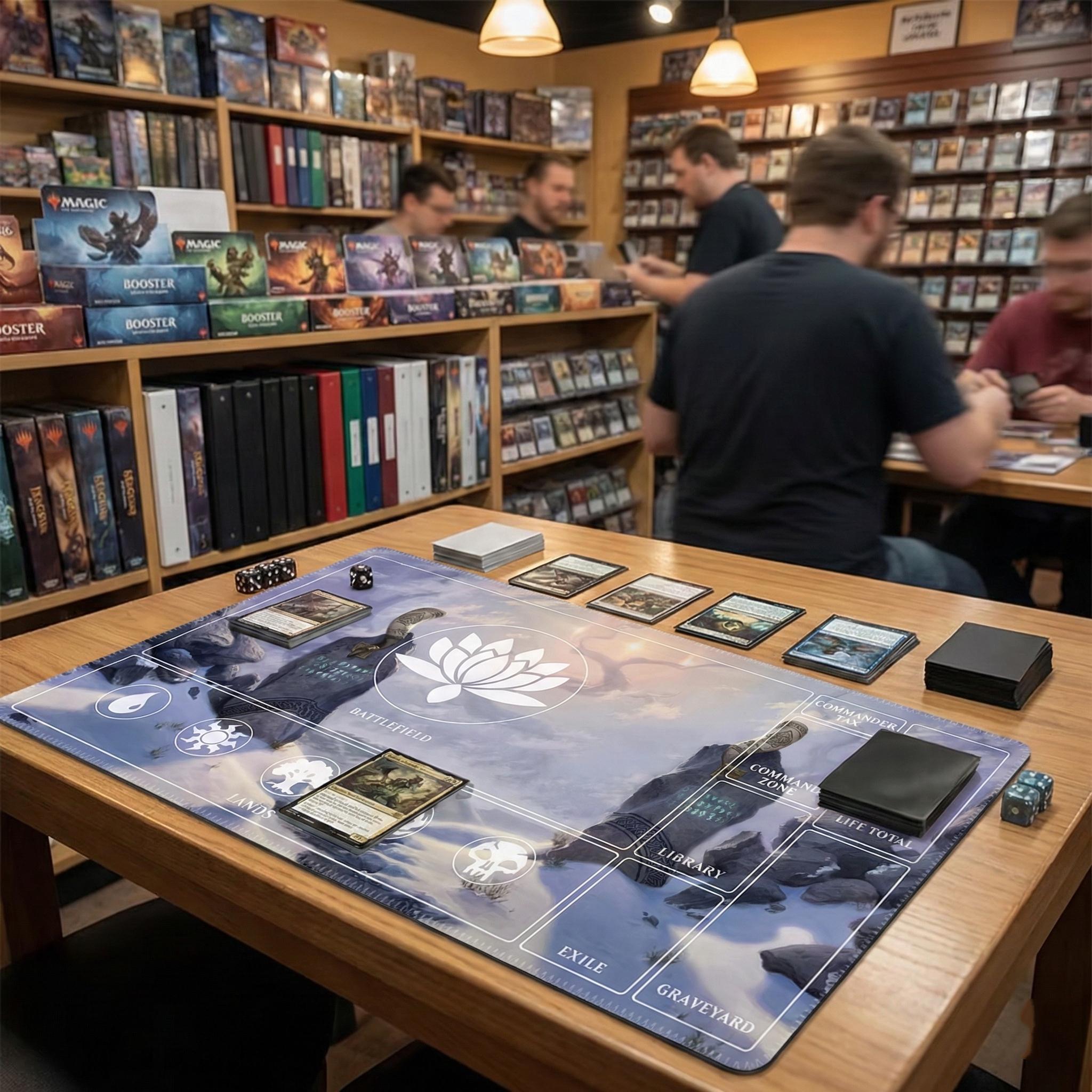 Magic The Gathering Playmat | MTG Commander EDH Playmat | Custom TCG Gaming Mat with Stitched Edges | Card Game Desk Mat | 24x14 Playmat