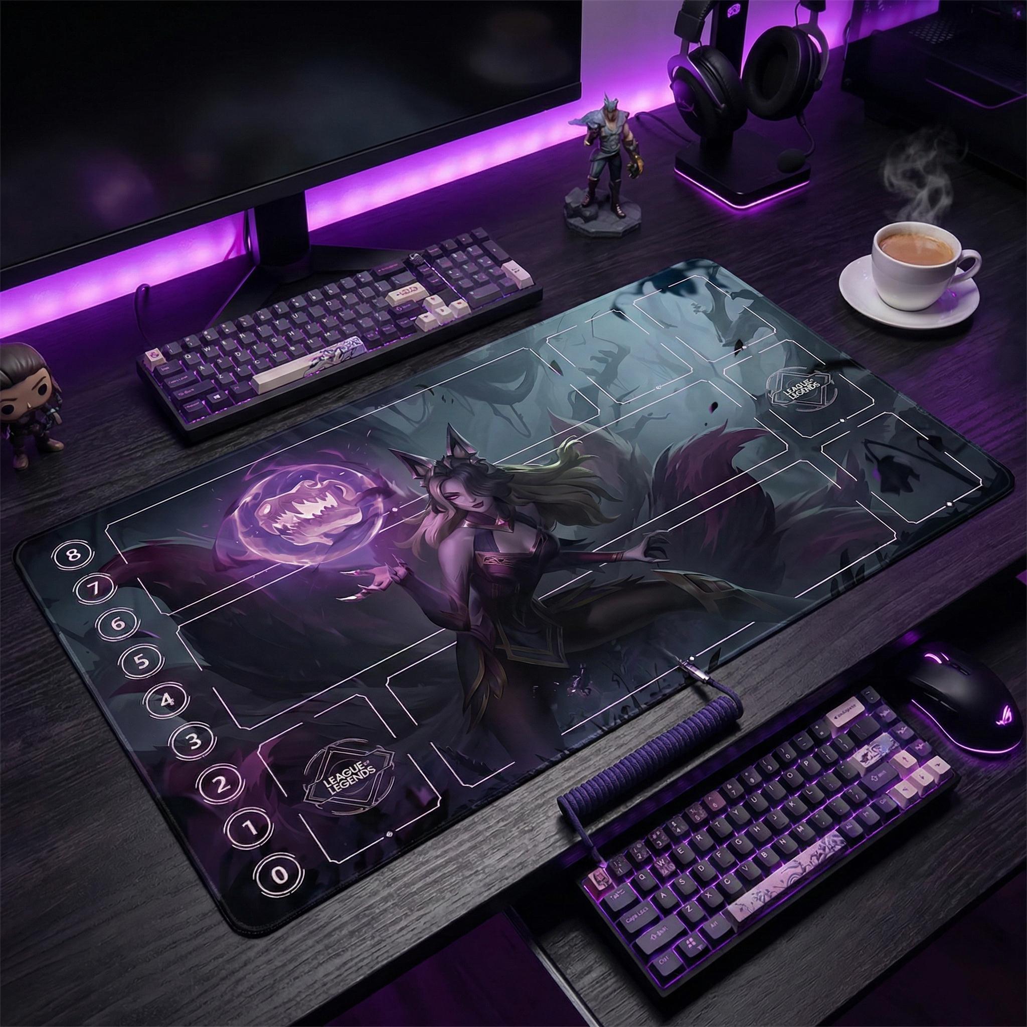 Ahri Riftbound Playmat – League of Legends Inspired TCG Surface (24" x 14")