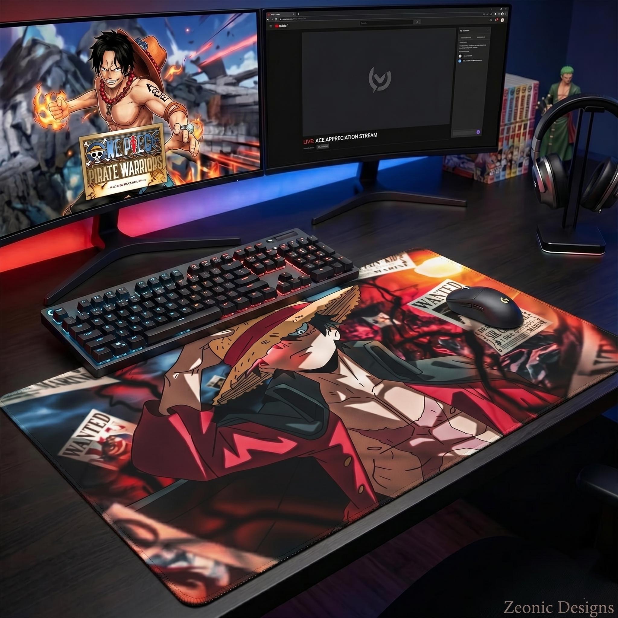 Monkey D. Luffy TCG Playmat, One Piece Card Game Mat, Manga Panel Desk Mat, Anime Mousepad, One Piece TCG Accessory, Gaming Mat
