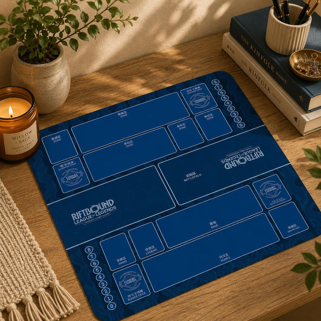 Riftbound Playmat Zone Layout | 2 Player Riftbound Mat | League of Legends TCG Playmat | Tournament Ready Game Mat | Non-Slip Rubber Mat
