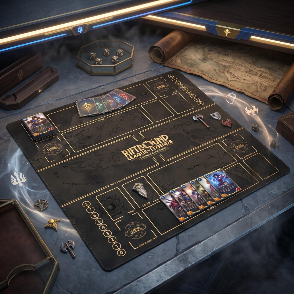 Two Player Riftbound Playmat - League of Legends Trading Card Game Mat - Duo Zones Battlefield 24" x 24" inches (60x60 cm)