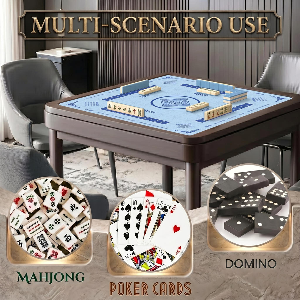 Light Blue Mahjong Mat with Instructions