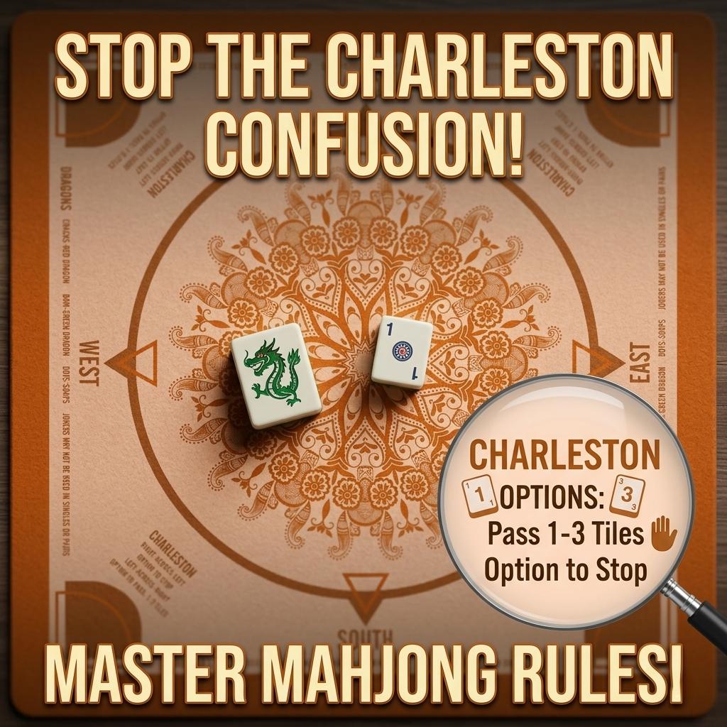 Mahjong Mat with Instructions and Charleston Rules