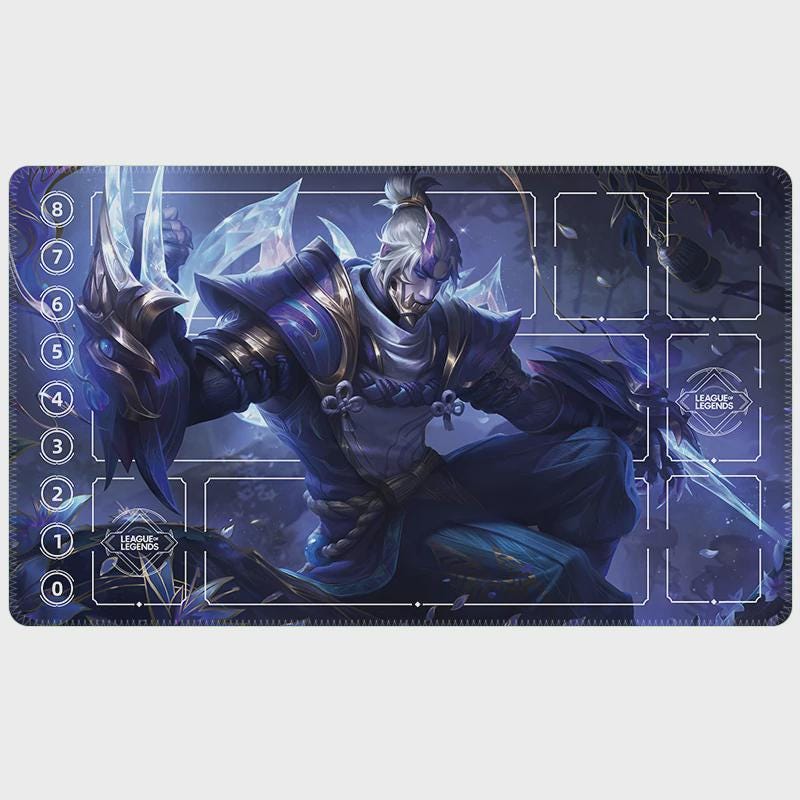 Zed Prestige Spirit Blossom League of Legends Riftbound Playmat | Trading Card Game Pad | LOL Desk Mat | 24" x 14" inches Stitched Edges
