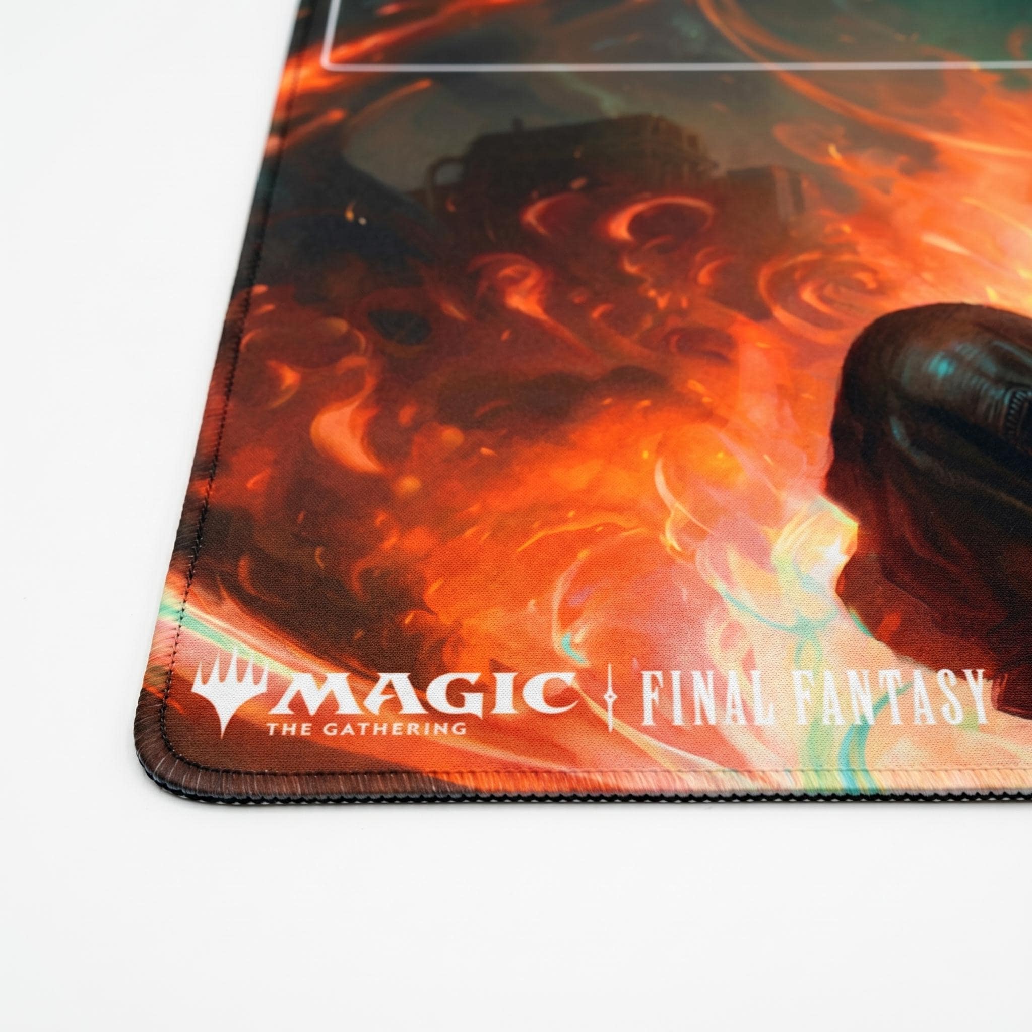 Cloud Strife Final Fantasy Playmat for MTG | FF7 TCG Card Game Mat with Stitched Edges | Magic The Gathering Gaming Desk Mat | 24x14 In
