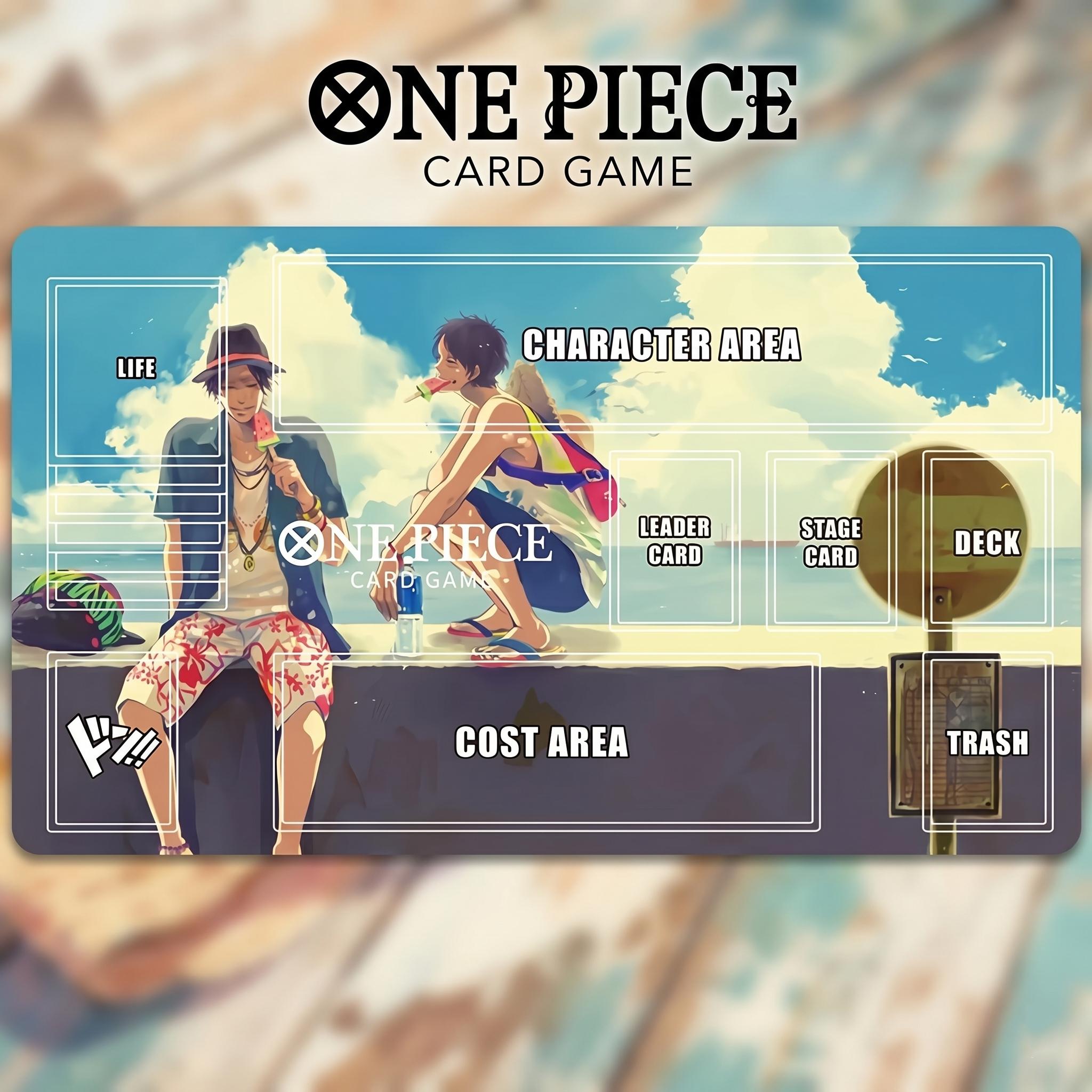 Luffy and Ace Summer Seaside Design One Piece Playmat