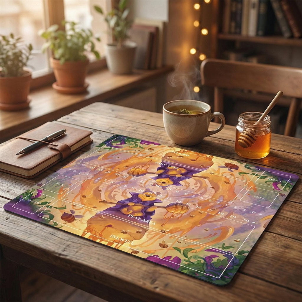Duo Lorcana Playmat | 2 Player TCG Battle Mat | Multi-Color Lorcana Duo Mat | Two-Player Layout | 24 x 24 inches