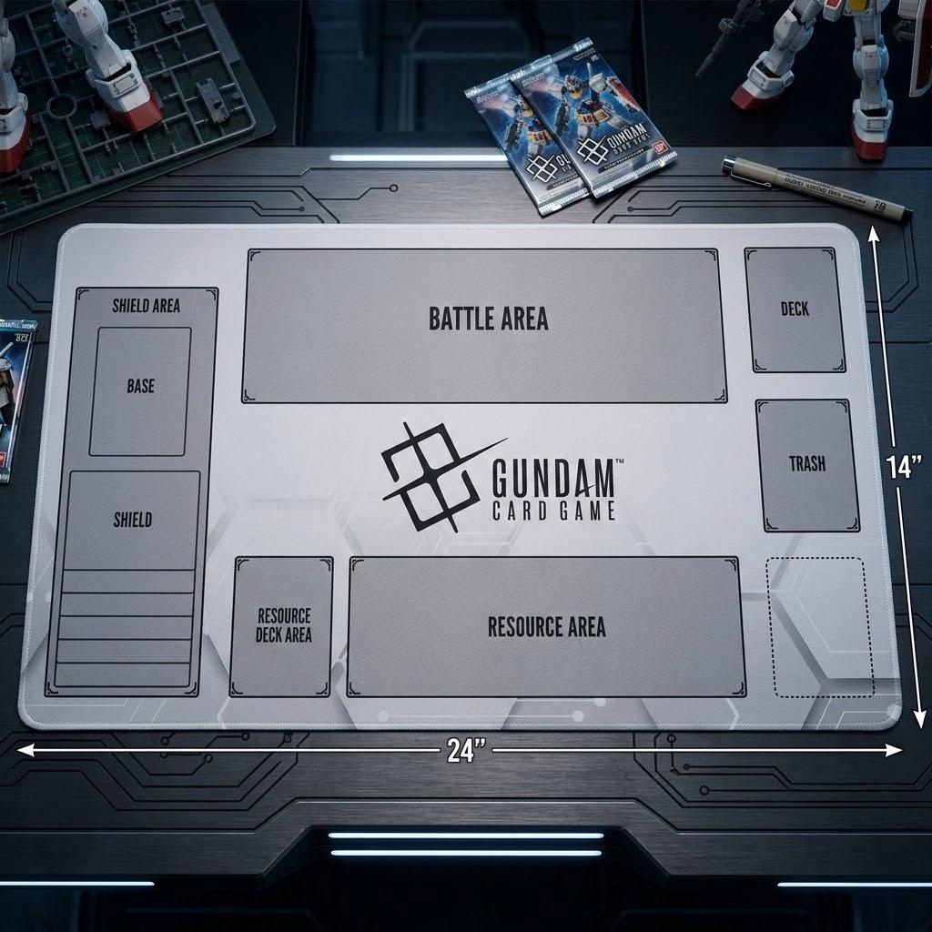 Gundam Card Game Playmat with Zones