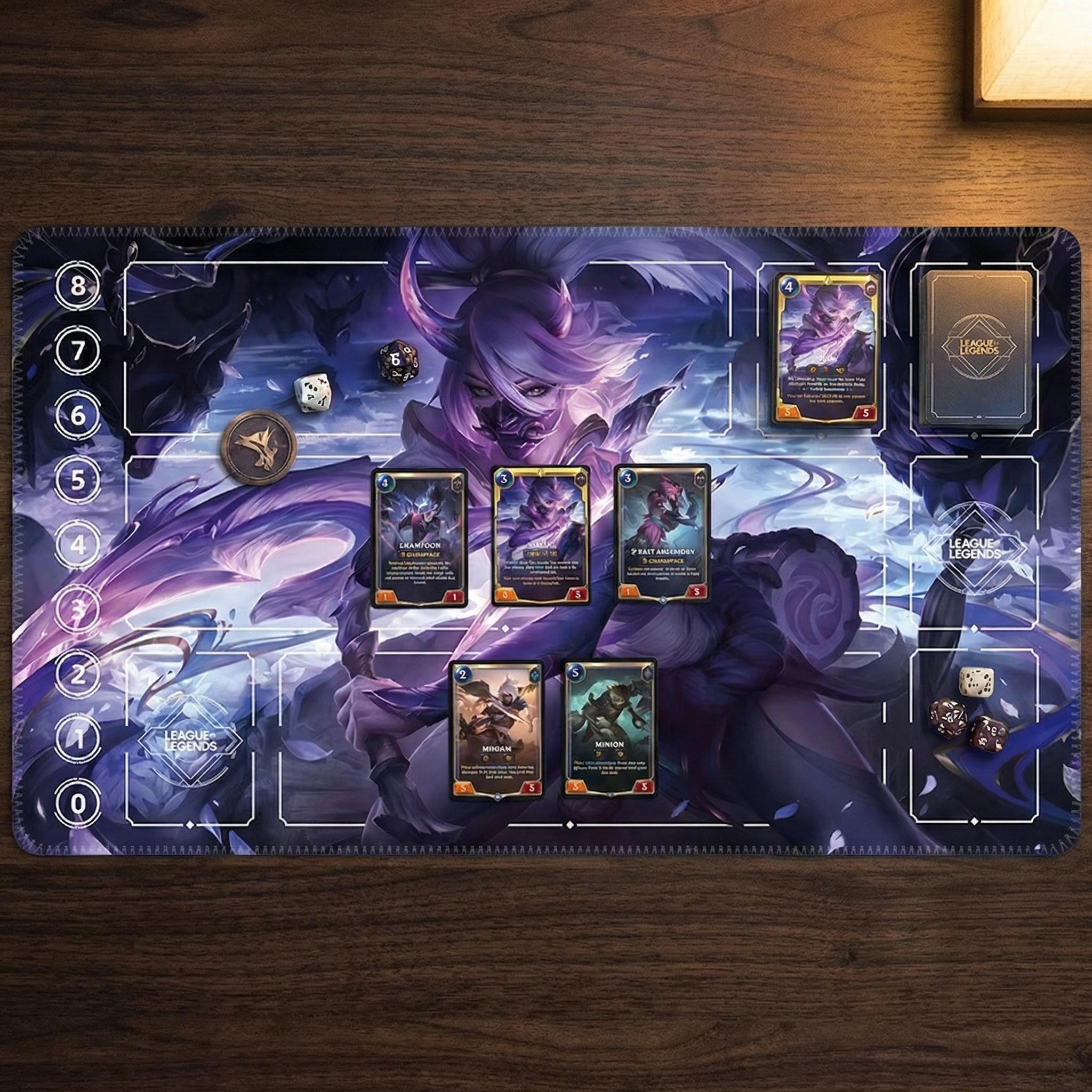 Akali Inspired TCG Riftbound Playmat 24x14, League Card Game Mat with Zones
