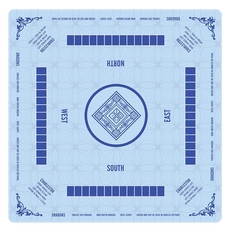 Light Blue Mahjong Mat with Instructions