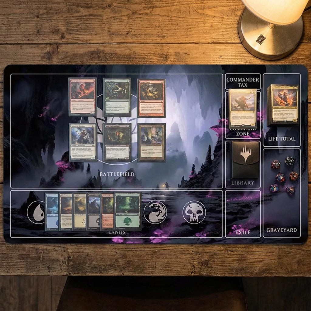 Magic The Gathering Playmat | MTG Commander EDH Playmat | Custom TCG Gaming Mat with Stitched Edges | Card Game Desk Mat | 24x14 Playmat