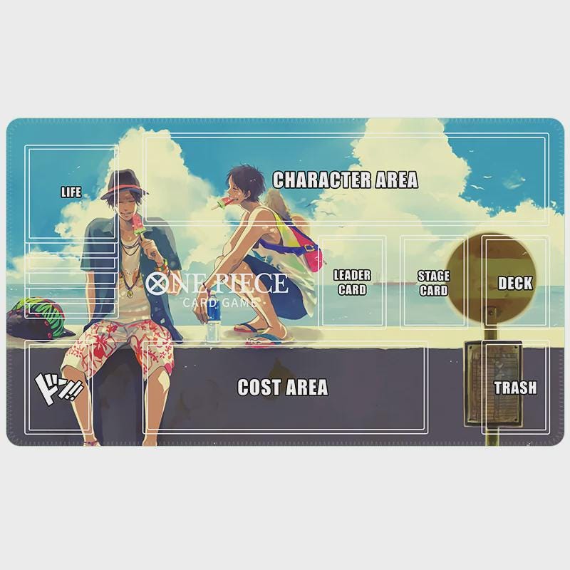 Luffy and Ace Summer Seaside Design One Piece Playmat