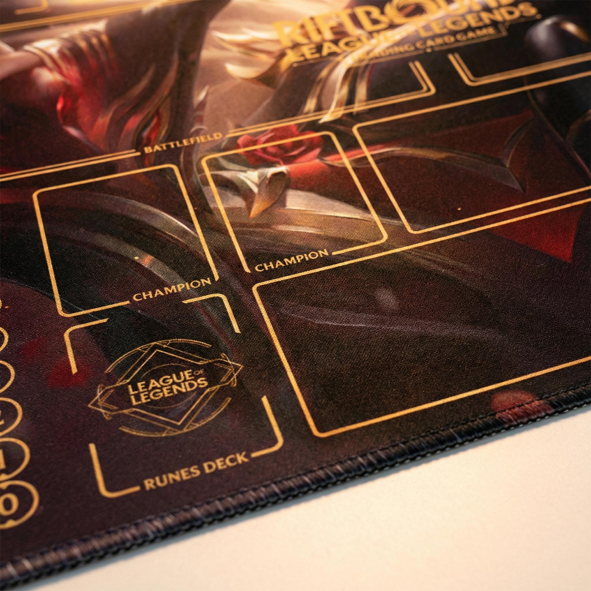 Ahri Duo Zones Riftbound Playmat - League of Legends Inspired Trading Card Game - 24" x 24" inches (60 x 60 cm) Two Player Battlefield Mat