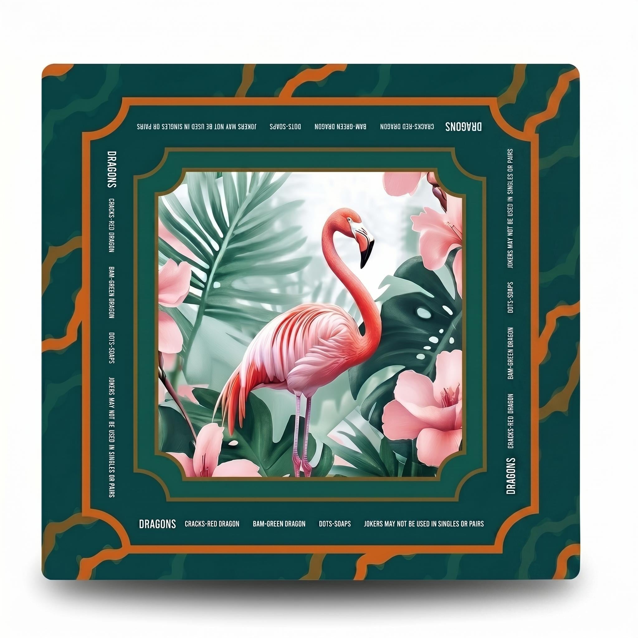 Tropical Botanical Flamingo Mahjong Mat