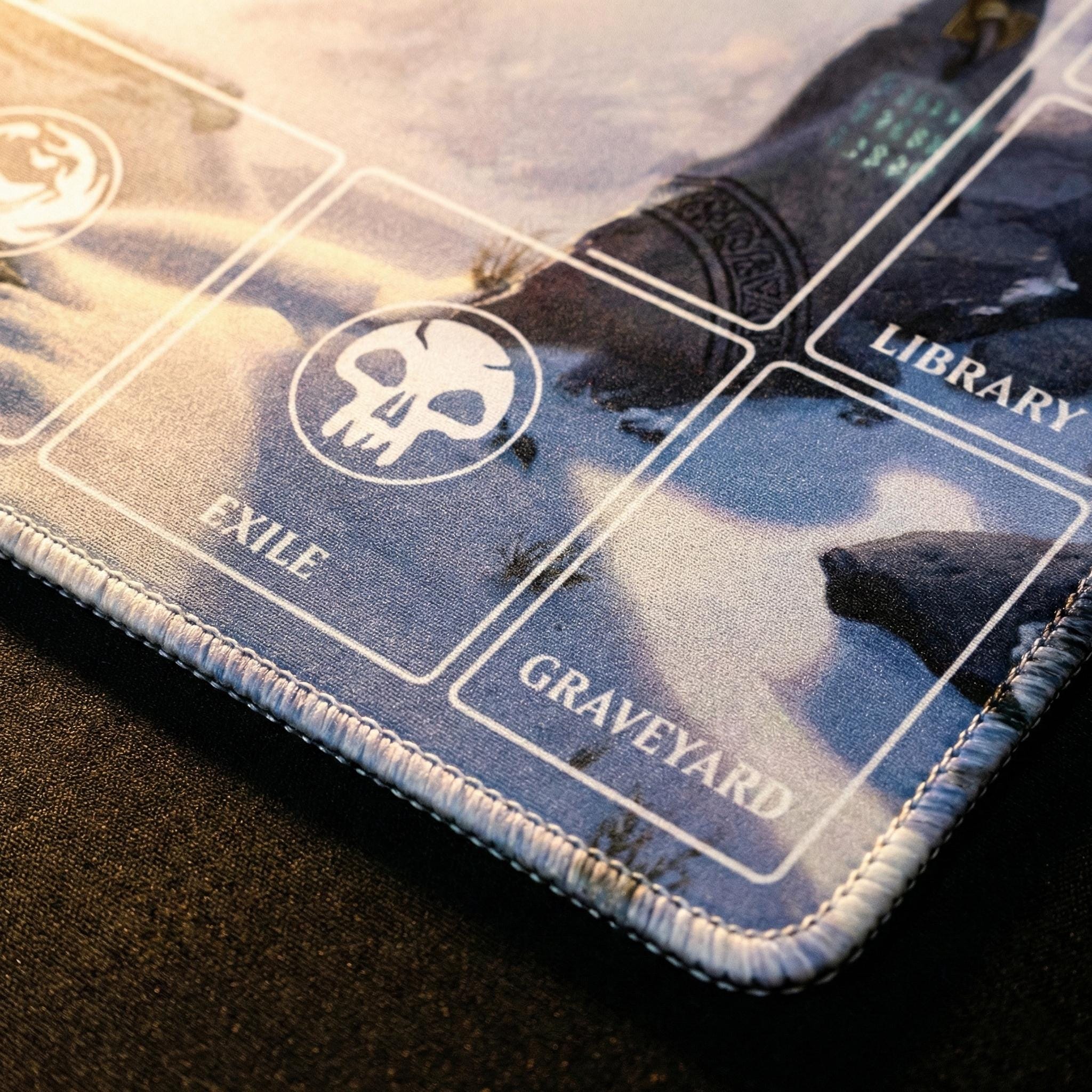 Magic The Gathering Playmat | MTG Commander EDH Playmat | Custom TCG Gaming Mat with Stitched Edges | Card Game Desk Mat | 24x14 Playmat
