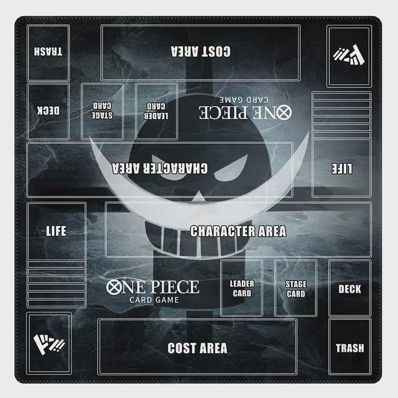 One Piece Card Game 2 Player Playmat - Edward Newgate OPCG TCG Mat with Zones - Custom Anime Gaming Desk Mat - One Piece TCG Accessory