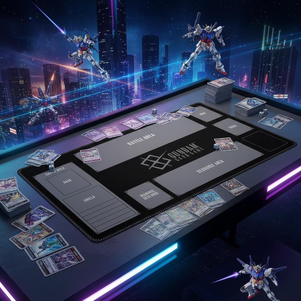 Gundam Card Game Playmat with Zones, GCG TCG Mat