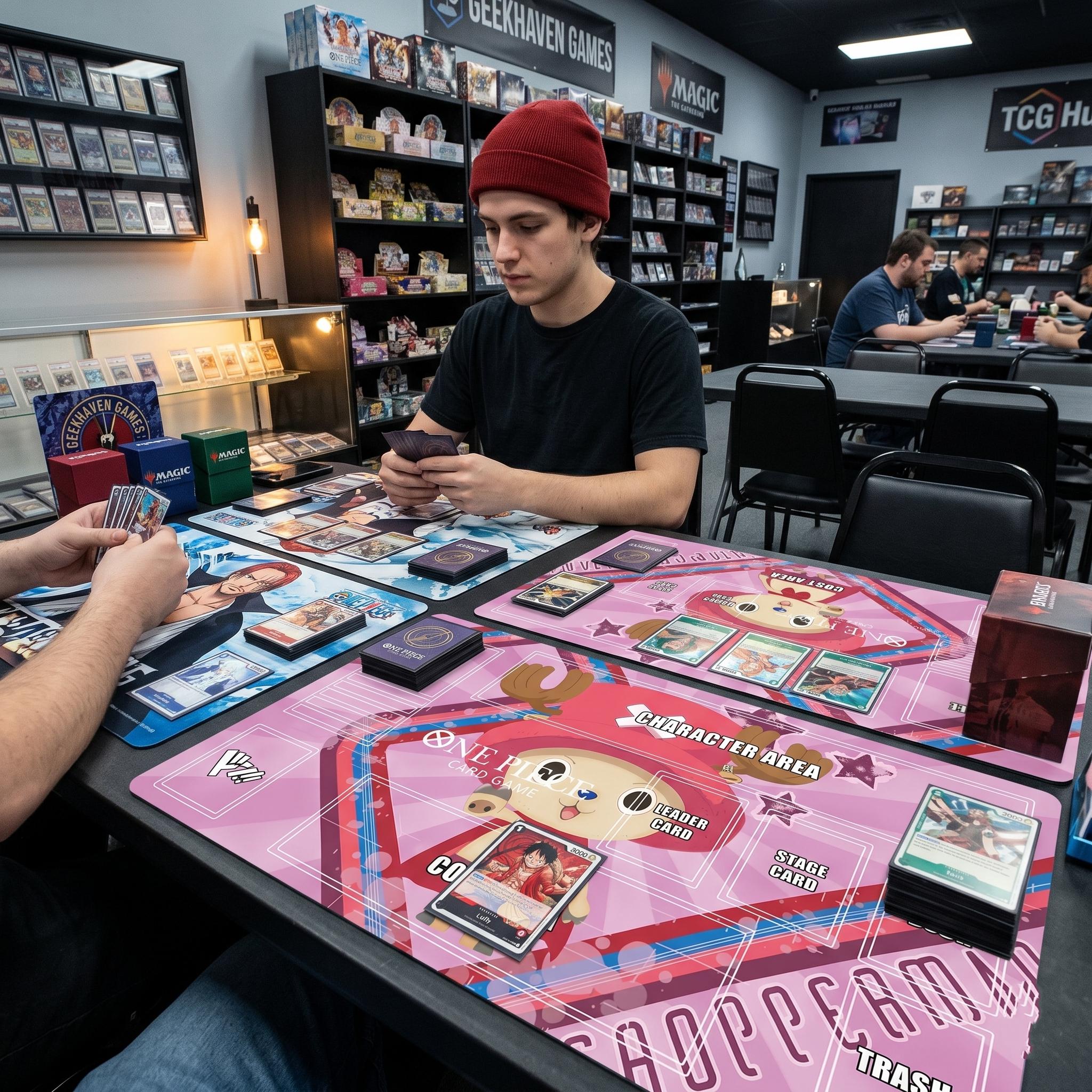 Chopperman One Piece Card Game Playmat - Tony Tony Chopper TCG Mat with Card Zones - Custom Anime Playmat for OPTCG - High-Definition Print