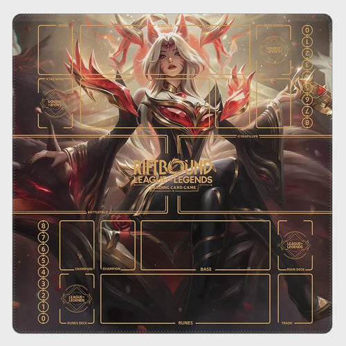 Ahri Duo Zones Riftbound Playmat - League of Legends Inspired Trading Card Game - 24" x 24" inches (60 x 60 cm) Two Player Battlefield Mat