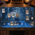 MTG Commander Playmat with Card Zones | Magic the Gathering EDH Gaming Mat | Blue Lotus Mystic Forest Design | TCG Tabletop Desk Mat | 24x14