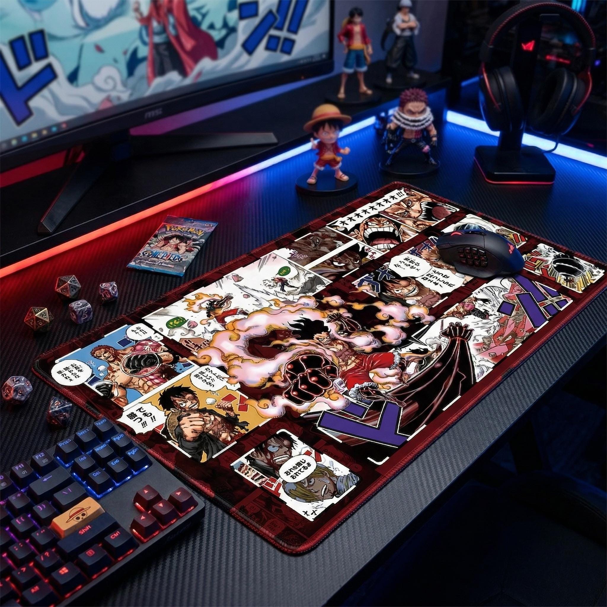 One Piece Luffy Snakeman vs Katakuri Playmat