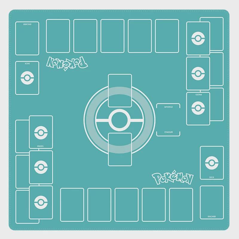 Duo Pokemon Playmat | 2 Player TCG Battle Mat | Double Field Resource & Battle Zones | Two-Player Layout | 24 x 24 inches