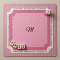 Customize Your Initial Mahjong Mat Pink Stripe | 24 x 24, 31.5 x 31.5, 33 x 33 in