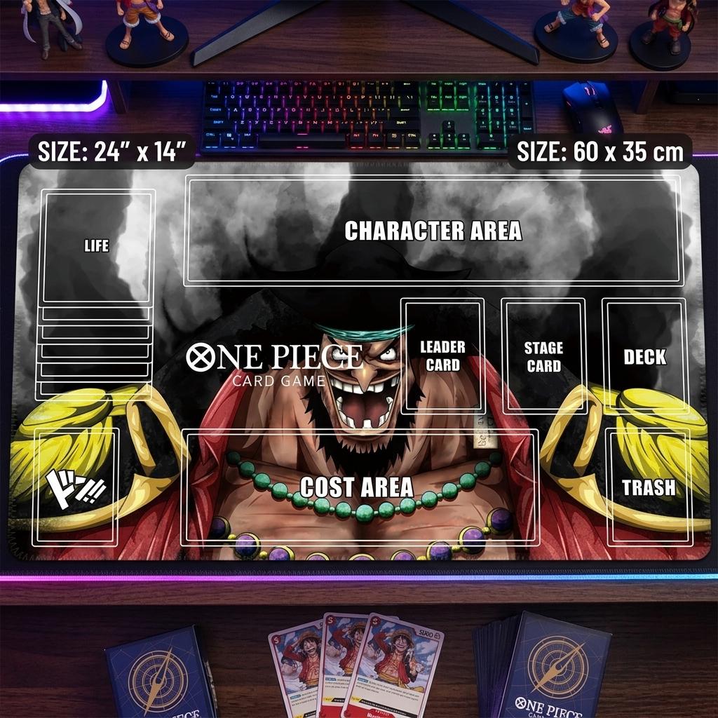 One Piece TCG Playmat - Marshall D. Teach Blackbeard Zone Mat - Premium 24"x14" Trading Card Game Mat - Custom OP TCG Accessories