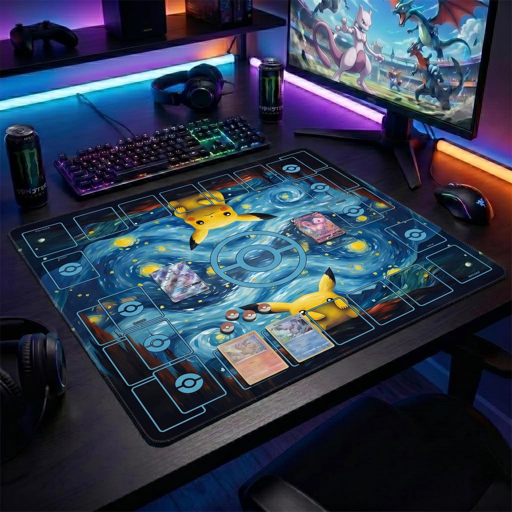 Pikachu Oil Painting Pokemon Duo Playmat