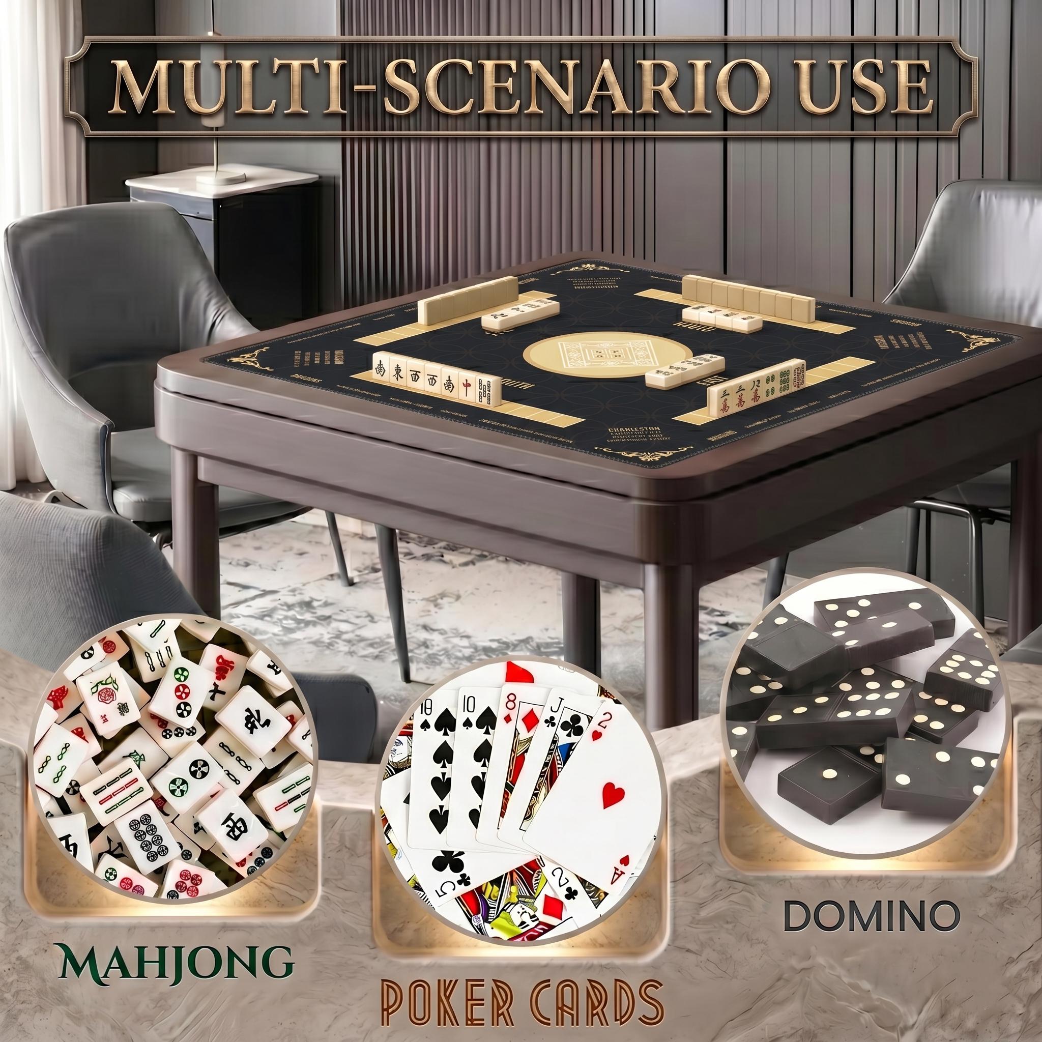 Professional Mahjong Mat with Instructions - Board Game Table Mat - Non-Slip Game Night Table Protector - Gift for Mahjong Players & Hosts