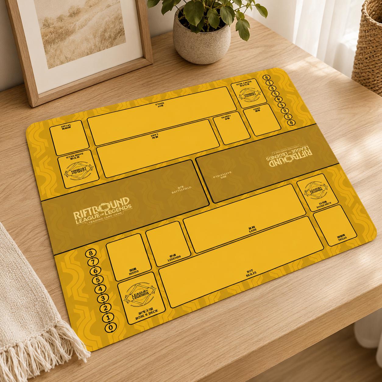 Riftbound Playmat Zone Layout | 2 Player Riftbound Mat | League of Legends TCG Playmat | Tournament Ready Game Mat | Non-Slip Rubber Mat