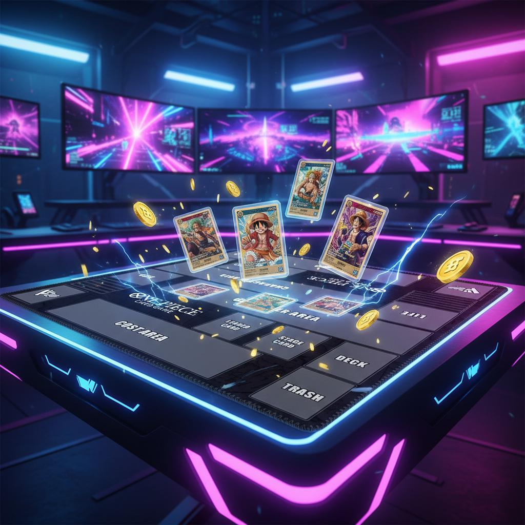 Two Player One Piece Playmat | 2 Player OPCG Battle Mat | Double Duel Layout Mat | 24 x 24"