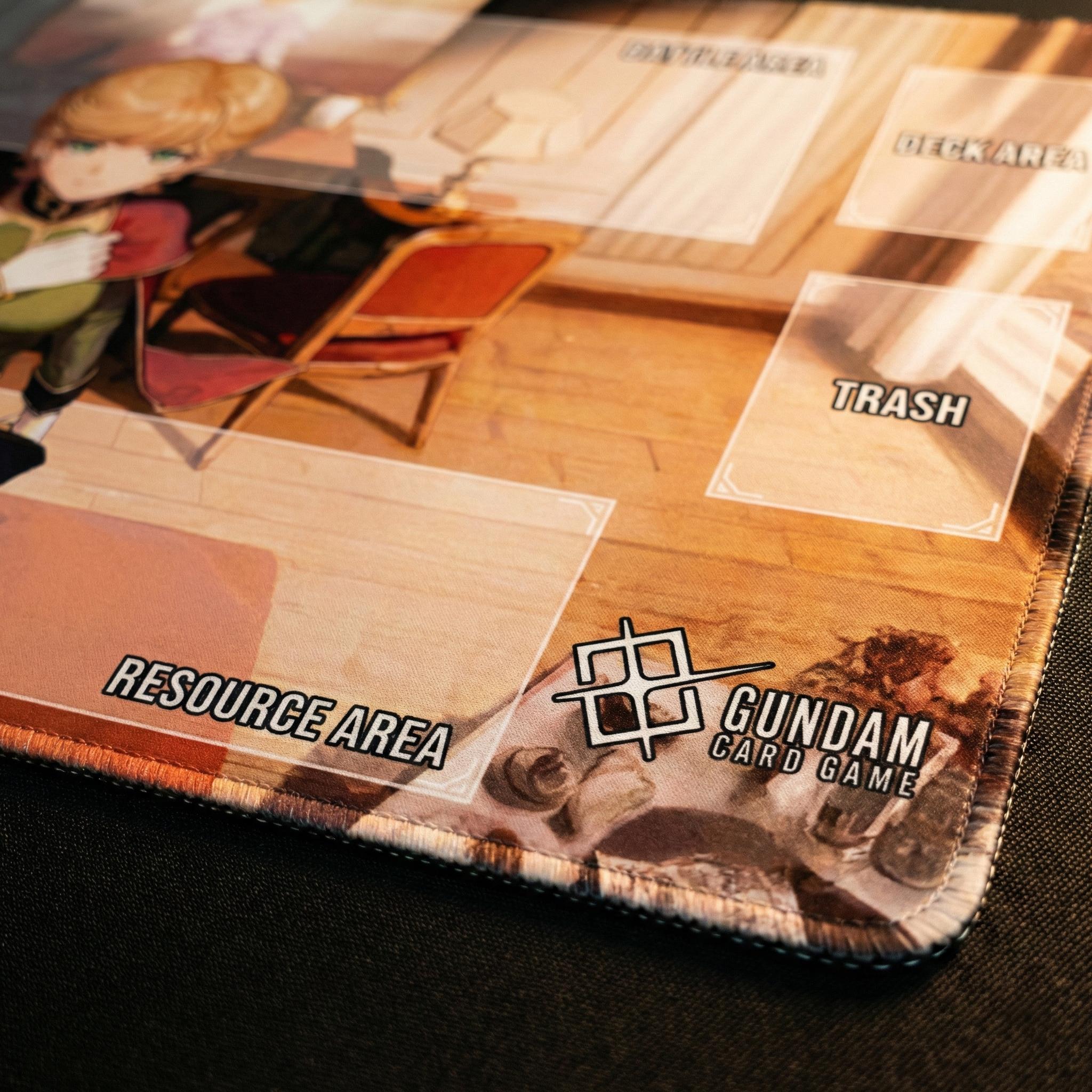 Gundam Card Game Playmat Audrey Burne Mineva Lao Zabi – GCG TCG Desk Mat with Zones – 24x14 Pro Gaming Mat – Mobile Suit Gundam Unicorn Mat