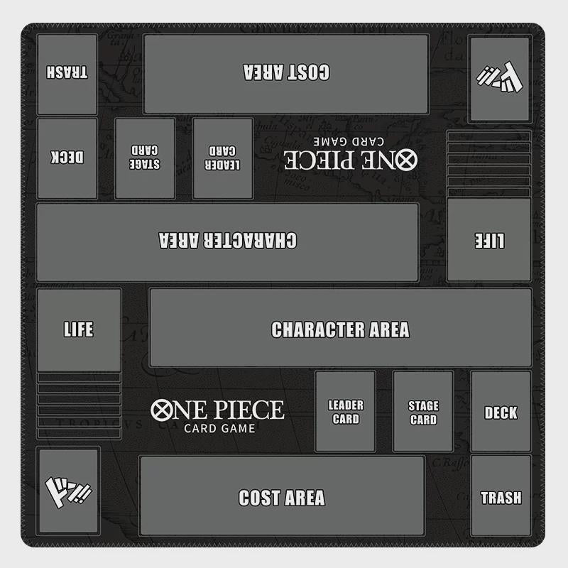 Two Player One Piece Playmat | 2 Player OPCG Battle Mat | Double Duel Layout Mat | 24 x 24"