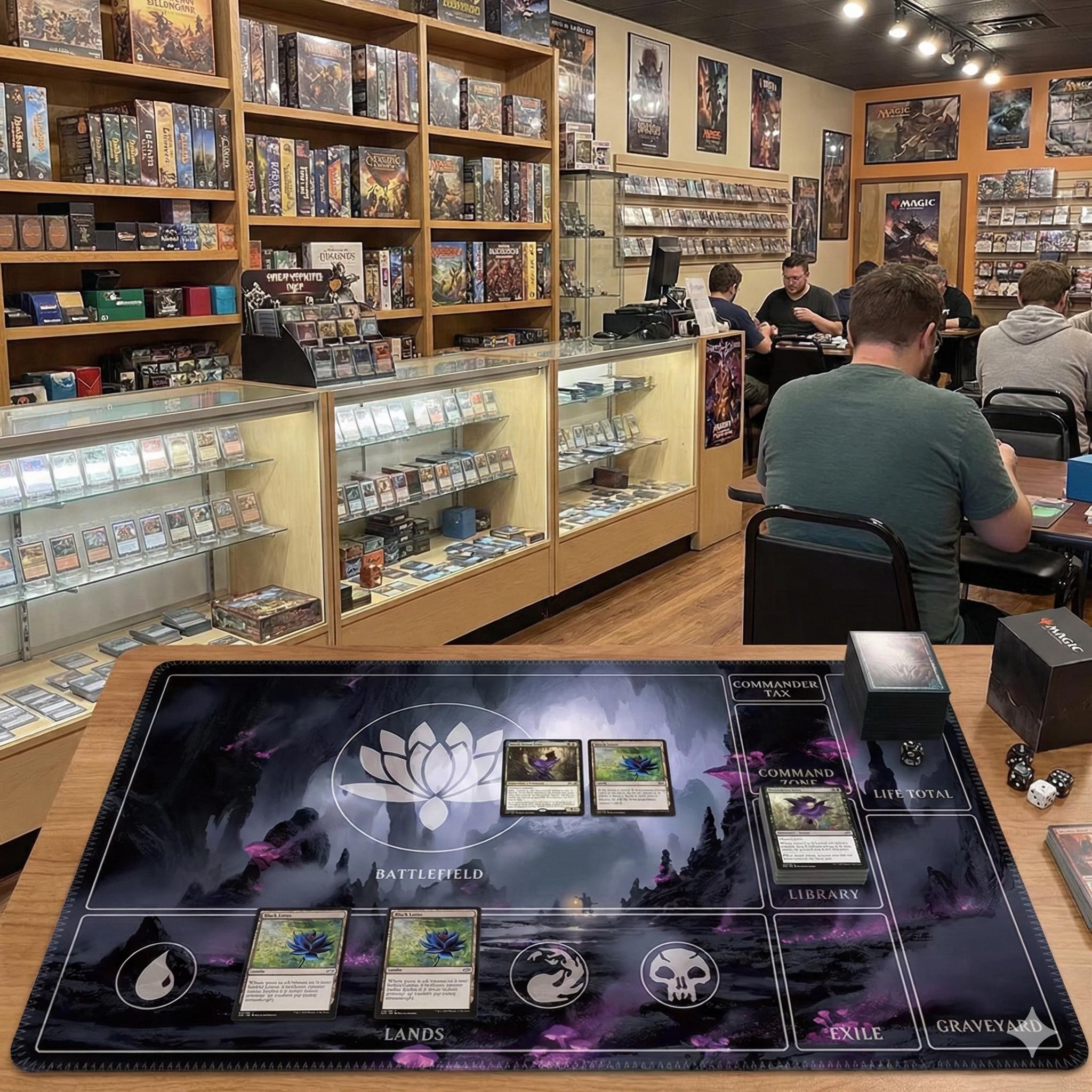 Magic The Gathering Playmat | MTG Commander EDH Playmat | Custom TCG Gaming Mat with Stitched Edges | Card Game Desk Mat | 24x14 Playmat