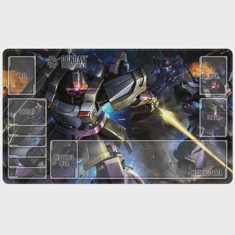 Rick Dom MS-09R Gundam Card Game Playmat with Zones 24x14 TCG Desk Mat Mecha Gaming Accessory Gift for Gamers Card Game Mat TCG Playmat