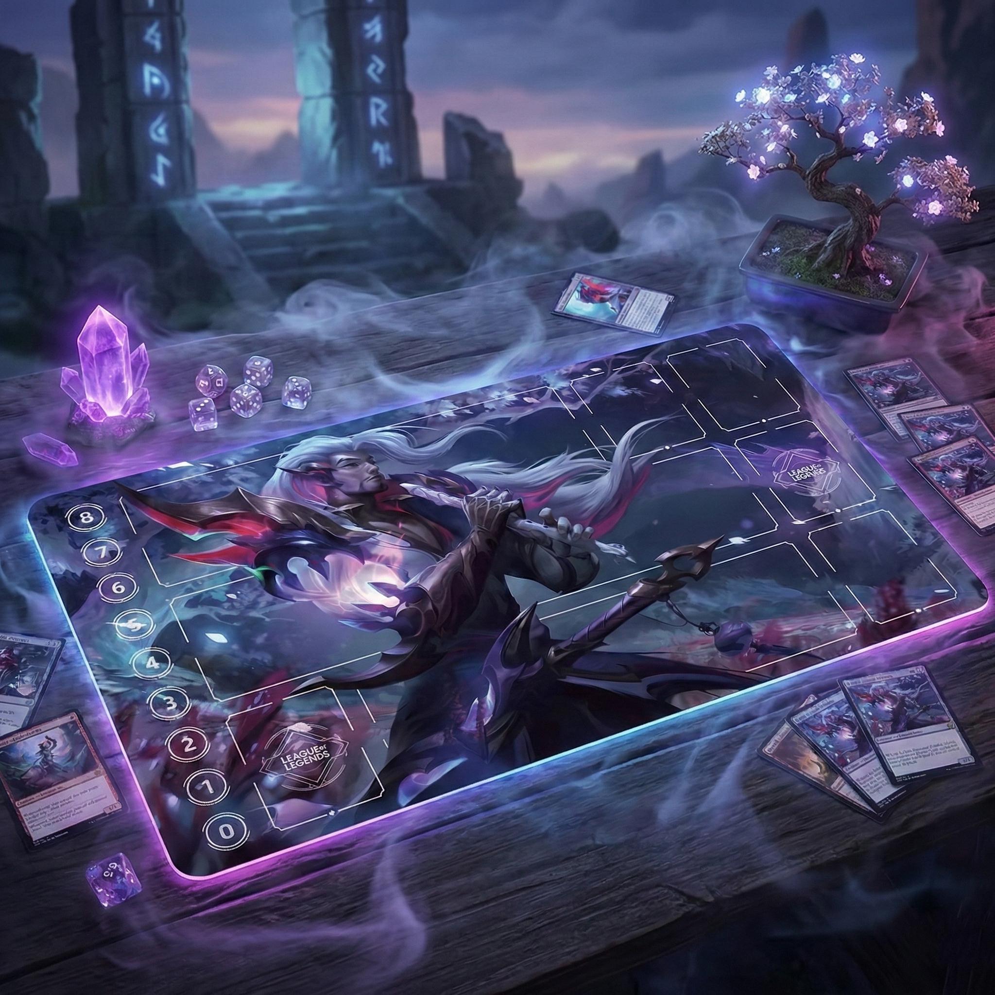 League of Legends Yone Playmat – Riftbound Trading Card Game Surface (24" x 14")