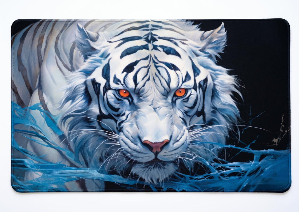 White Tiger Desk Mat | Available in multiple sizes