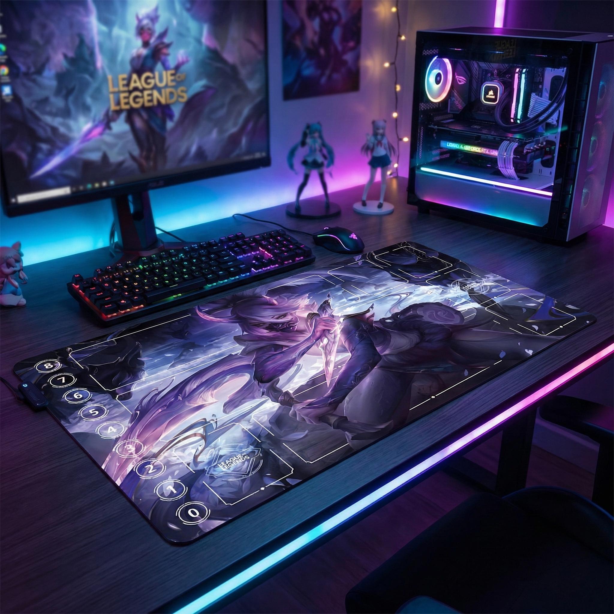 Akali Inspired TCG Riftbound Playmat 24x14, League Card Game Mat with Zones