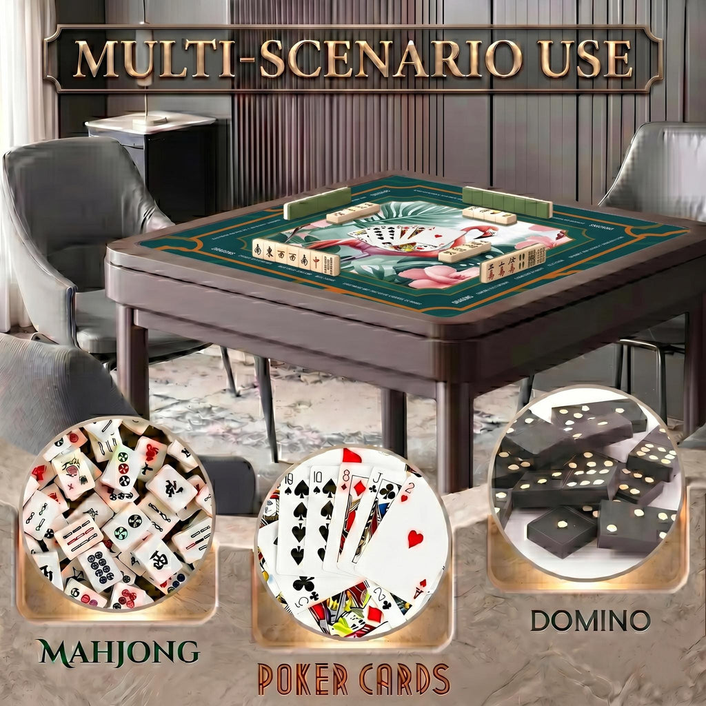 Tropical Botanical Flamingo Border Mahjong Mat