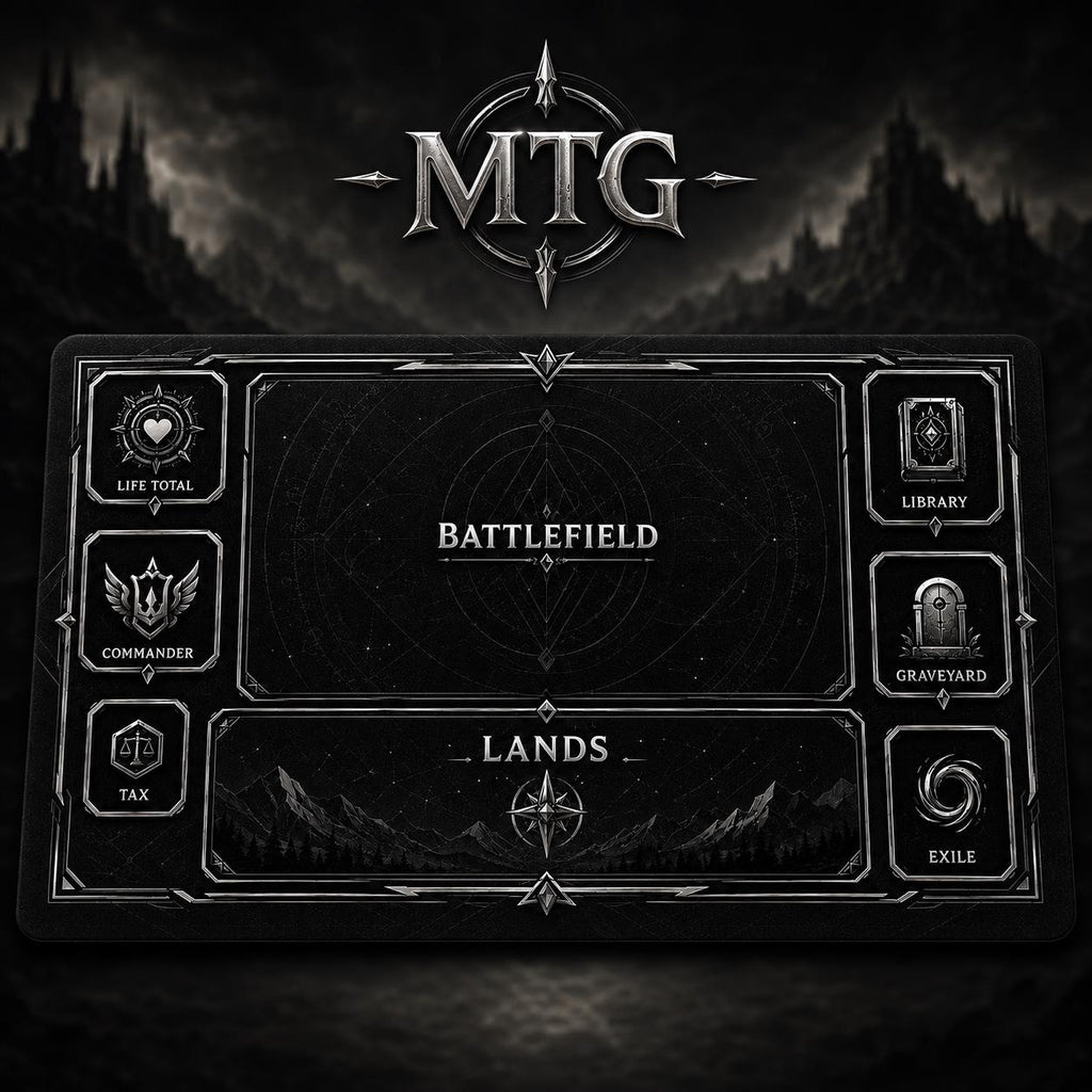 Commander Playmat with Zones – 24" x 14" MTG EDH Learning Mat, New Player Gift & Trading Card Game Accessory