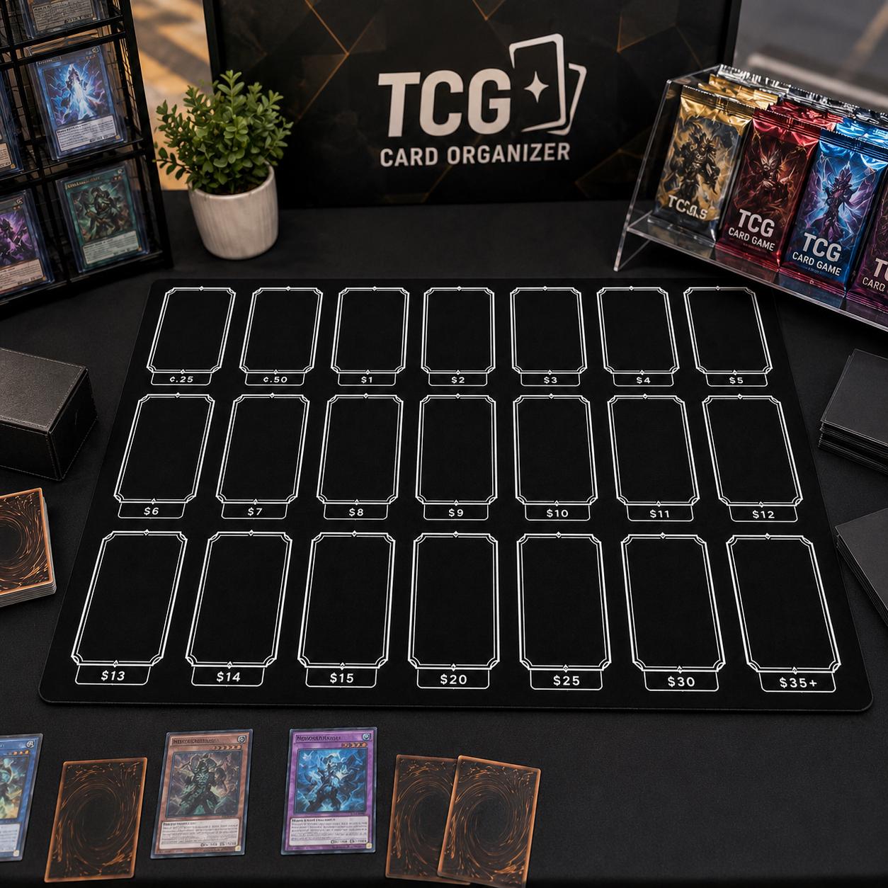 Playmat for TCG Card Pricing | Card Mat Organizer | TCG Selling Mat | Card Vendor Organizer | Game Store Accessory | Collector Sorting