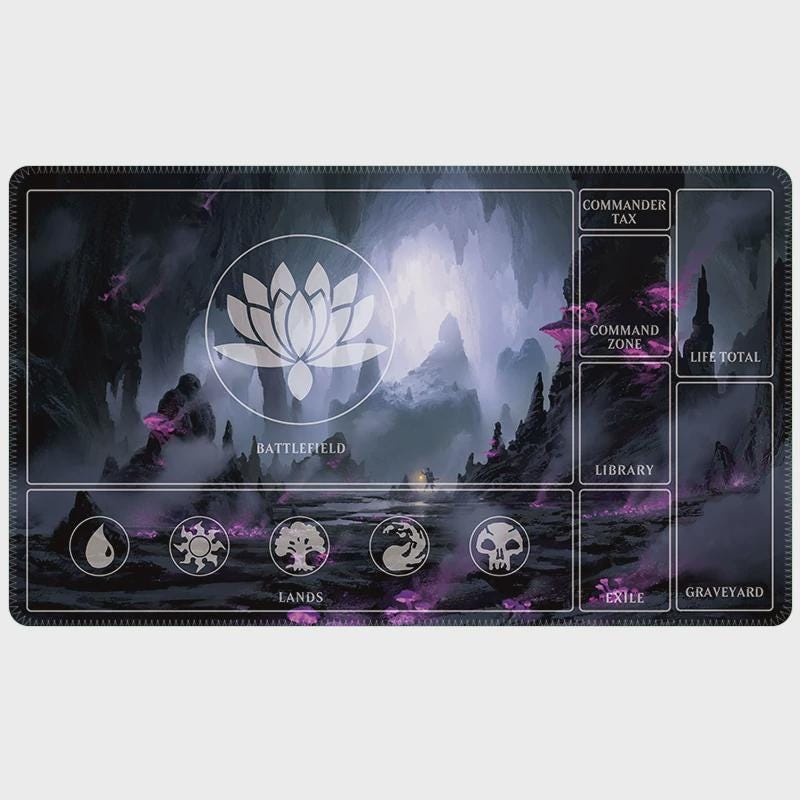 Magic The Gathering Playmat | MTG Commander EDH Playmat | Custom TCG Gaming Mat with Stitched Edges | Card Game Desk Mat | 24x14 Playmat