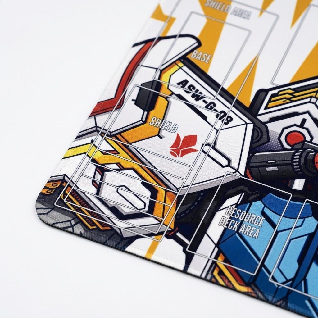 Gundam Card Game Playmat with Zones, Barbatos Mecha Desk Mat, 24x14 Anime Gaming Mouse Pad, TCG Board Game Mat, Gift for Gamers