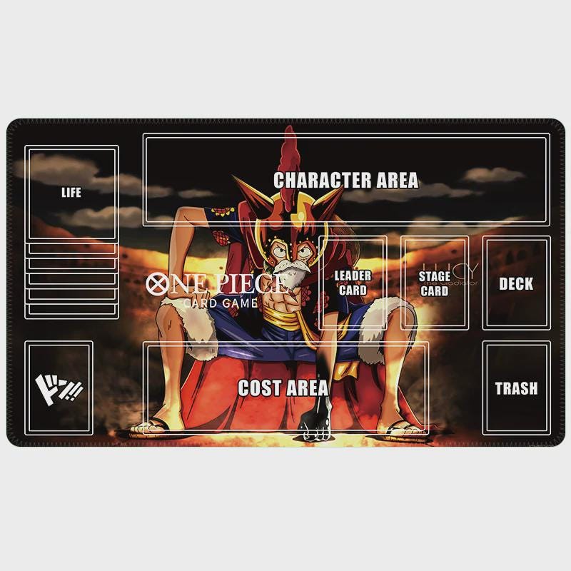 One Piece Card Game Playmat - Lucy (Luffy) TCG Mat with Zones - OPTCG Accessories - High-Quality TCG Game Mat