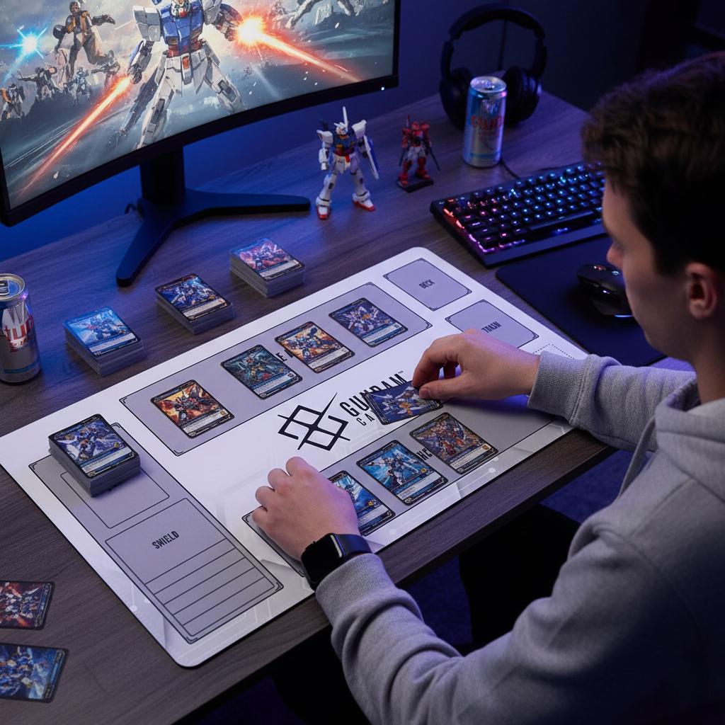 Gundam Card Game Playmat with Zones