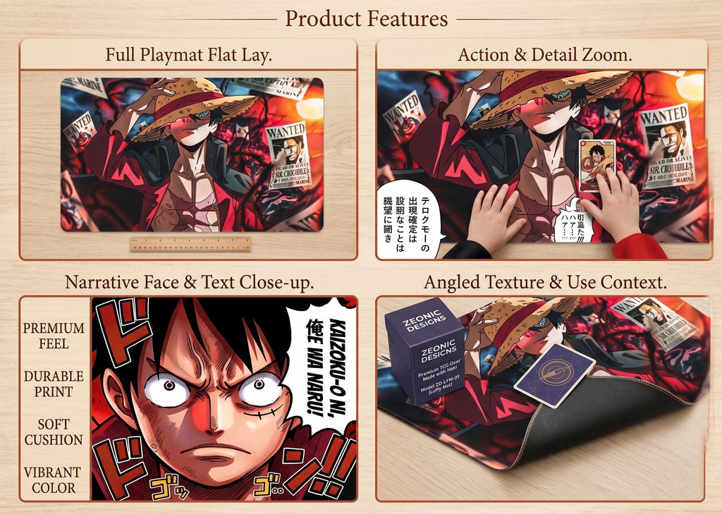 Monkey D. Luffy TCG Playmat, One Piece Card Game Mat, Manga Panel Desk Mat, Anime Mousepad, One Piece TCG Accessory, Gaming Mat