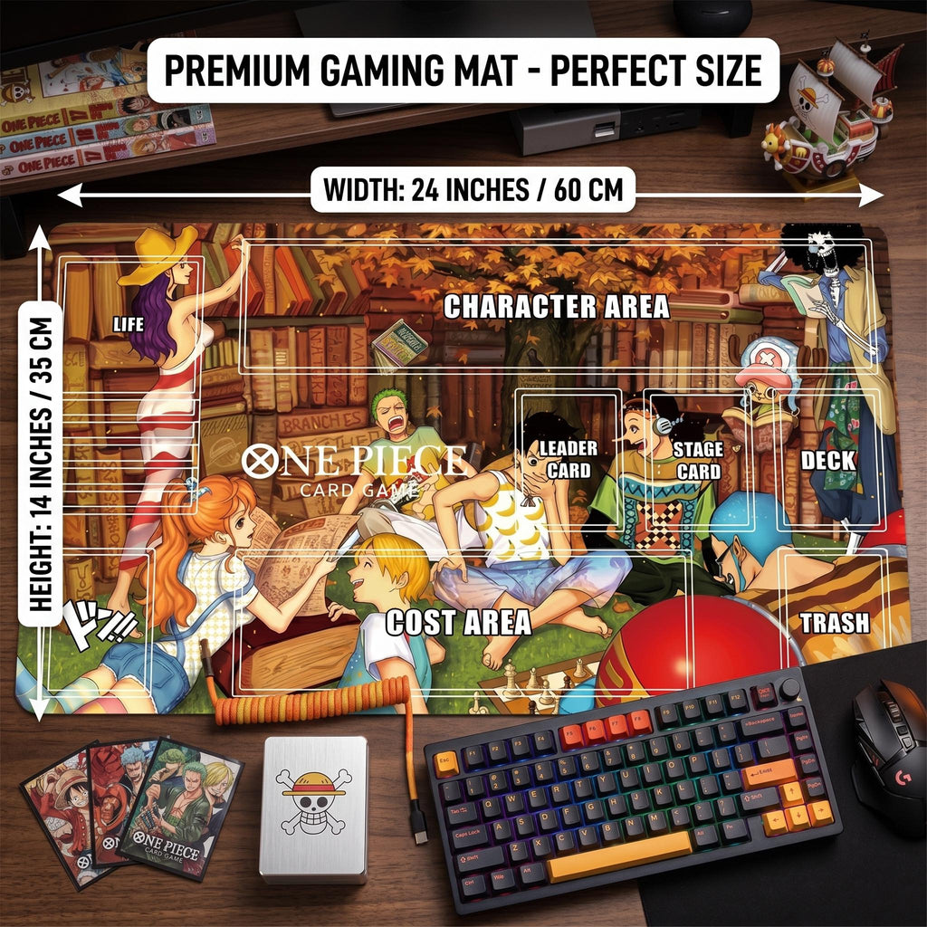 Straw Hat Crew Library One Piece Playmat